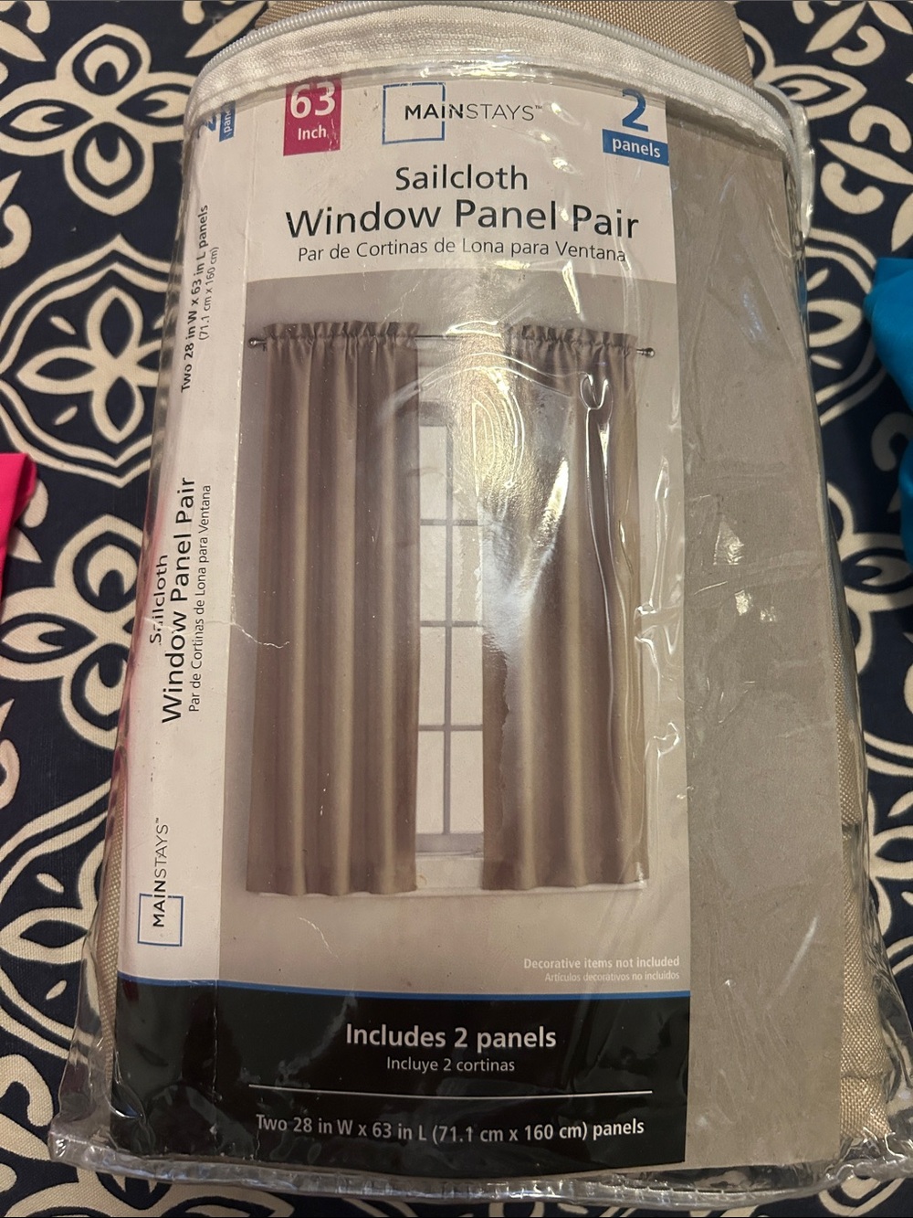 Mainstays Sailcloth Window Panel Pair in Beige